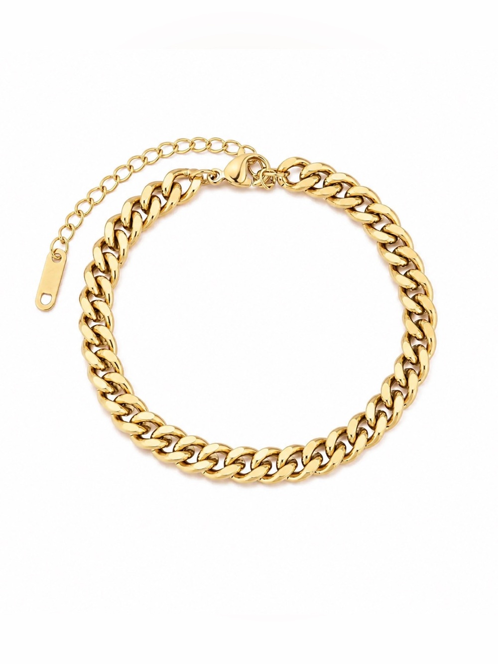Gold Curb Chain Bracelet | Electroplated Stainless Steel